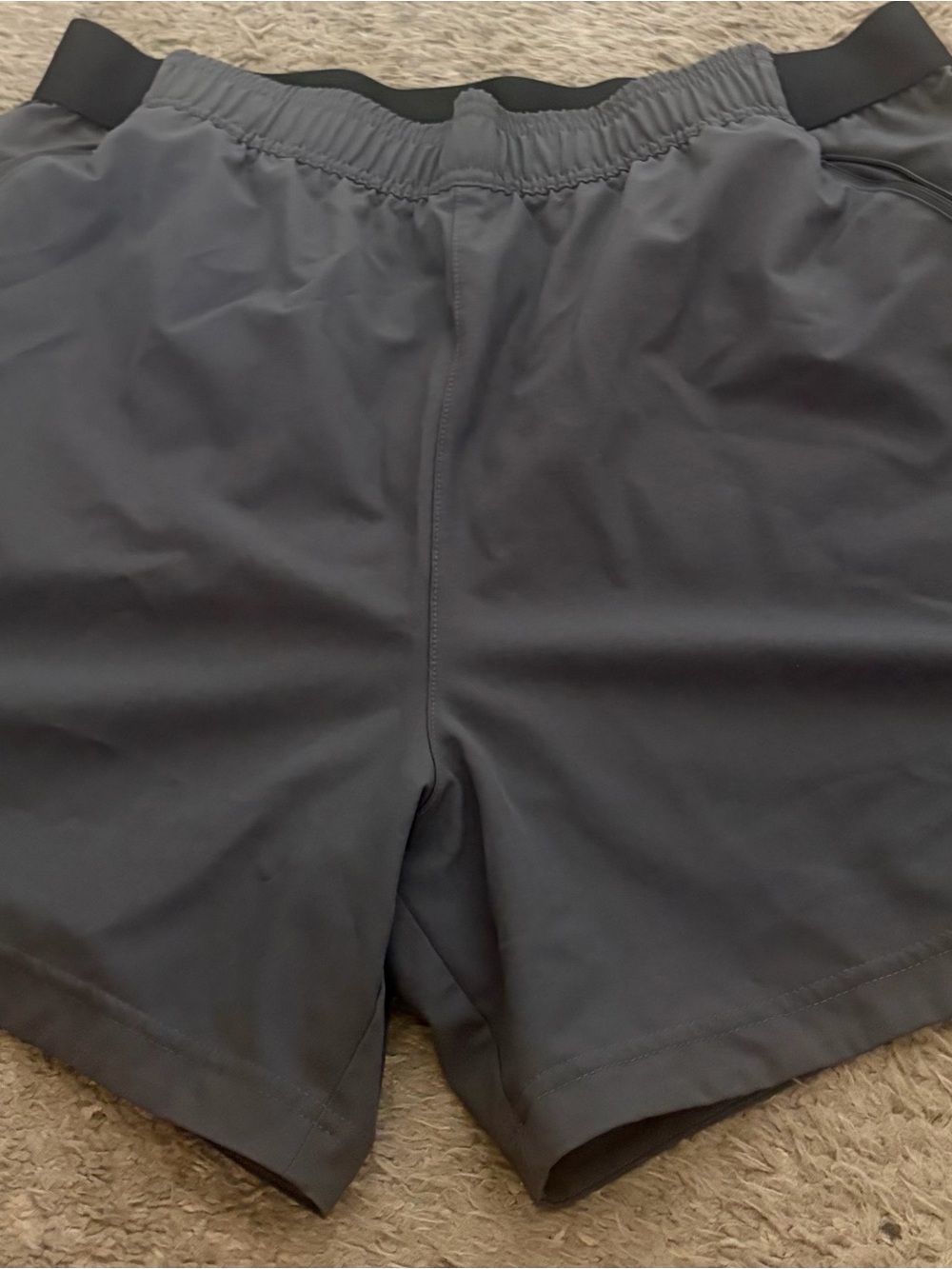 Men’s pre owned as Is grey black 5” adidas athletic shorts size XL